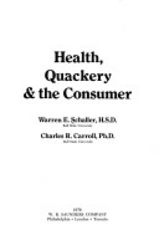 Cover of Health, Quackery and the Consumer