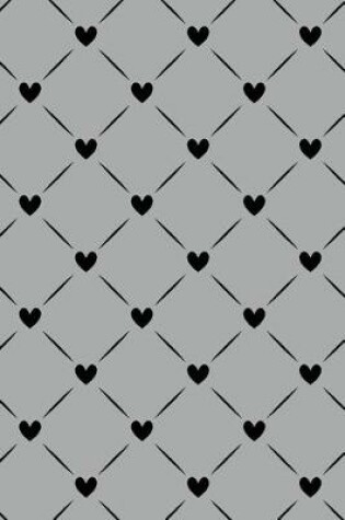 Cover of Journal Notebook Black Quilted Hearts Pattern 7