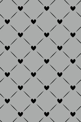 Cover of Journal Notebook Black Quilted Hearts Pattern 7