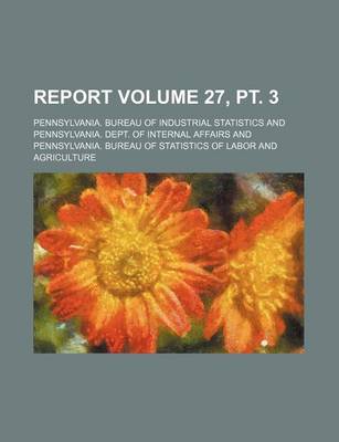 Book cover for Report Volume 27, PT. 3