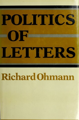 Book cover for Politics of Letters