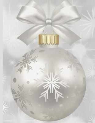 Book cover for Shopping Notebook White and Silver Christmas Ornament Topped with a Ribbon Bow