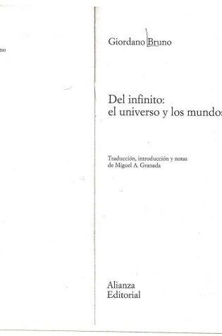 Cover of del Infinito - El Universo y Los Mundos