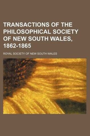 Cover of Transactions of the Philosophical Society of New South Wales, 1862-1865