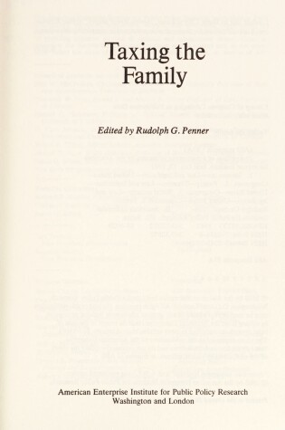 Cover of Taxing the Family