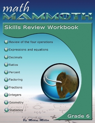 Book cover for Math Mammoth Grade 6 Skills Review Workbook
