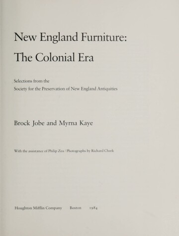 Book cover for New England Furniture