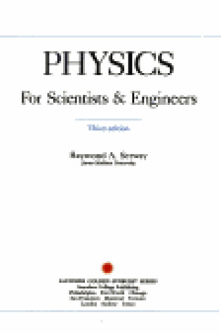 Cover of Serway Physic Sci Engineers 3e