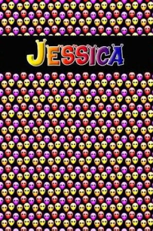 Cover of 120 Page Handwriting Practice Book with Colorful Alien Cover Jessica