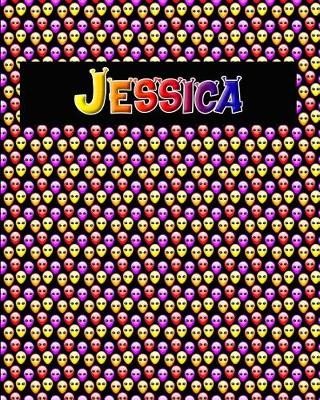 Book cover for 120 Page Handwriting Practice Book with Colorful Alien Cover Jessica