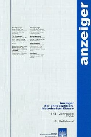 Cover of Anzeiger Der Philosophisch-Historischen Klasse Der Osterreichischen...