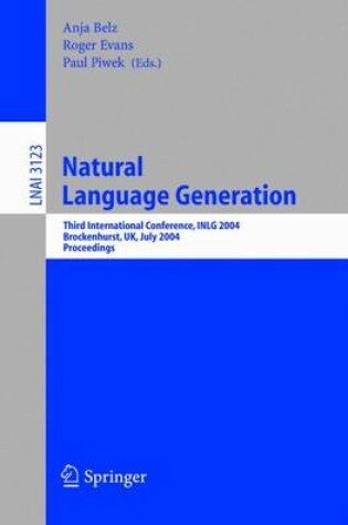 Cover of Natural Language Generation