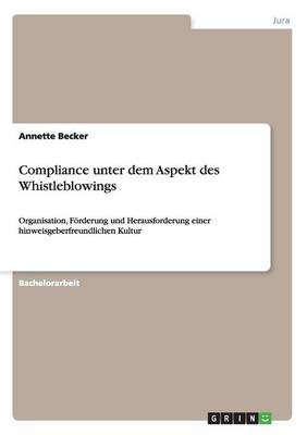 Book cover for Compliance unter dem Aspekt des Whistleblowings