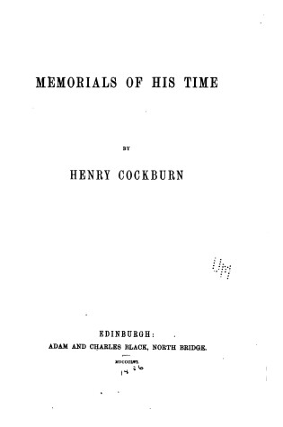 Cover of Memorials of His Time