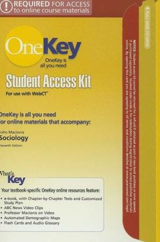 Cover of OneKey WebCT, Student Access Kit, Sociology