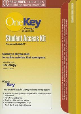 Book cover for OneKey WebCT, Student Access Kit, Sociology