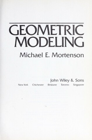 Cover of Geometric Modelling