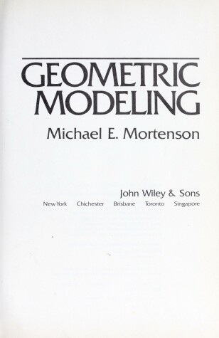 Book cover for Geometric Modelling