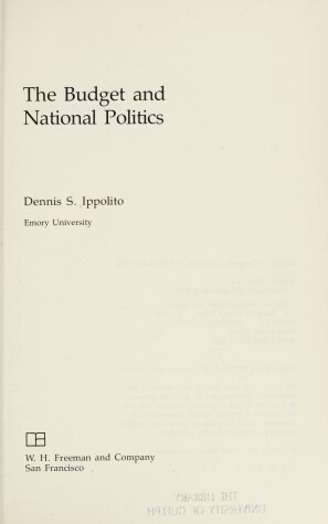 Book cover for Budget and National Politics