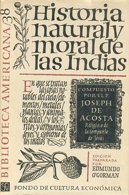 Cover of Historia Natural y Moral de Las Indias