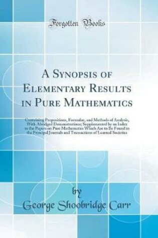 Cover of A Synopsis of Elementary Results in Pure Mathematics