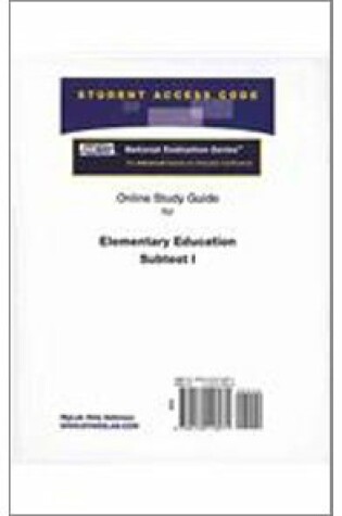 Cover of Access Code Card for the Online Tutorial for the National Evaluation Series Elementary Education Subtest I