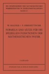 Book cover for Formeln Und Sät&#438;e Für Die Spe&#438;iellen Funktionen Der Mathematischen Physik