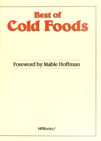 Book cover for Cold Foods (H)