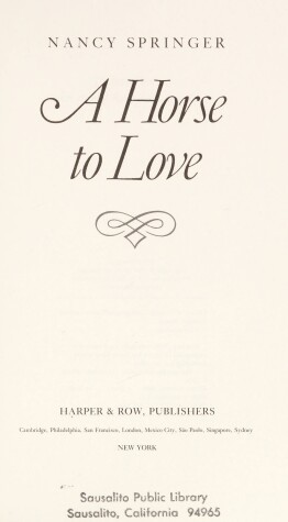 Book cover for Horse to Love