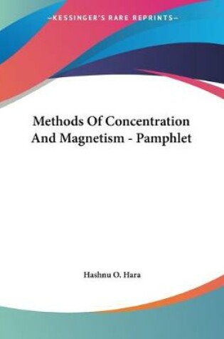 Cover of Methods Of Concentration And Magnetism - Pamphlet