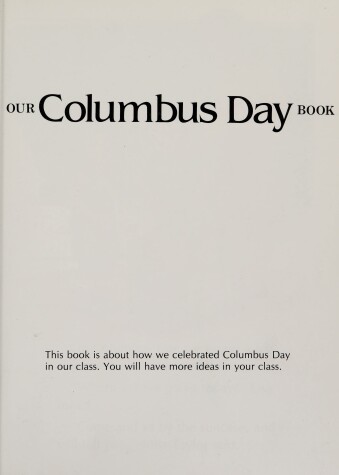 Book cover for Our Columbus Day Book
