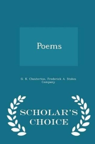 Cover of Poems - Scholar's Choice Edition