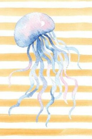 Cover of Blue Jellyfish Watercolor Stripe Journal, Blank Sketch Paper