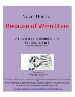 Book cover for Novel Unit for Because of Winn Dixie