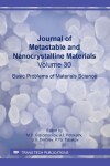 Book cover for Journal of Metastable and Nanocrystalline Materials Vol. 30