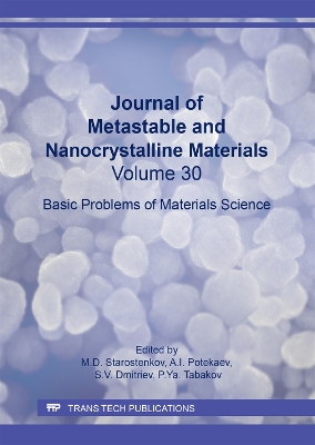 Cover of Journal of Metastable and Nanocrystalline Materials Vol. 30