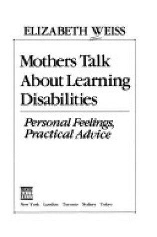 Cover of Mothers Talk about Learning Disabilities