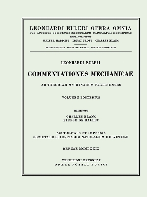 Book cover for Commentationes mechanicae ad theoriam machinarum pertinentes 2nd part