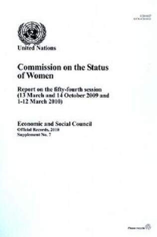 Cover of Report of the Commission on the Status of Women