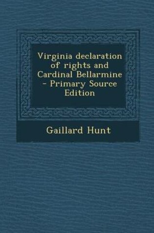 Cover of Virginia Declaration of Rights and Cardinal Bellarmine