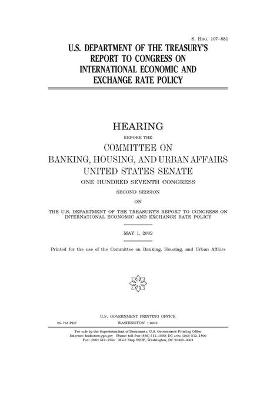 Book cover for U.S. Department of the Treasury's report to Congress on international economic and exchange rate policy