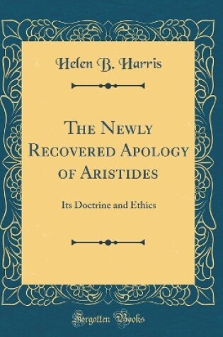 Cover of The Newly Recovered Apology of Aristides