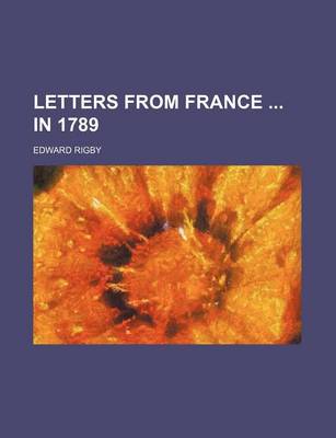 Book cover for Letters from France in 1789