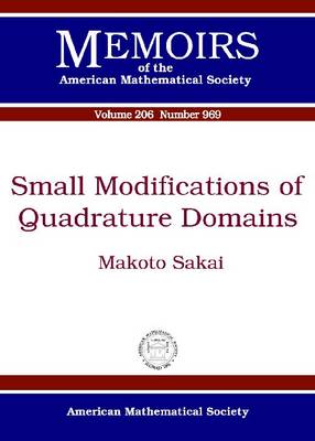 Book cover for Small Modifications of Quadrature Domains