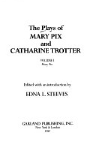 Cover of The Plays of Mary Pix