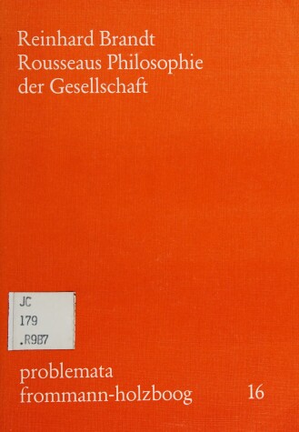 Cover of Rousseaus Philosophie Der Gesellschaft