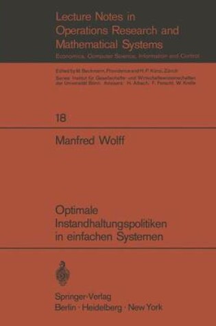 Cover of Optimale Instandhaltungspolitiken in einfachen Systemen