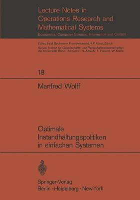 Book cover for Optimale Instandhaltungspolitiken in einfachen Systemen