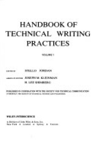 Cover of Handbook of Technical Writing Practices