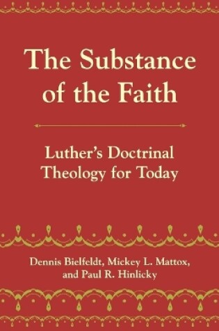 Cover of The Substance of the Faith